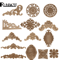 HandCarved Floral Wood Applique Decorative Wooden Trim For Furniture Wall Decor 0