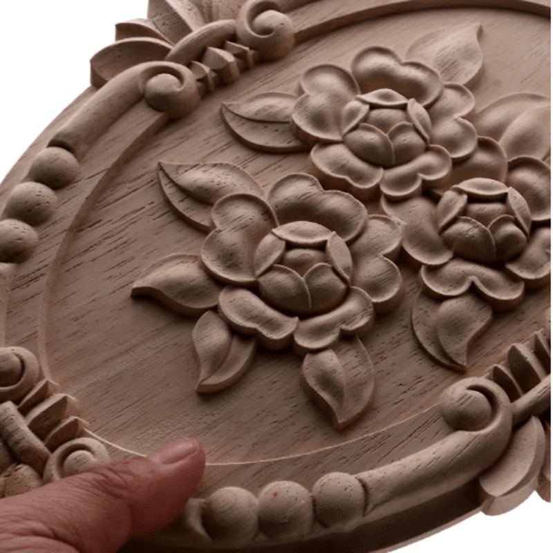 HandCarved Floral Wood Applique Decorative Wooden Trim For Furniture Wall Decor 29