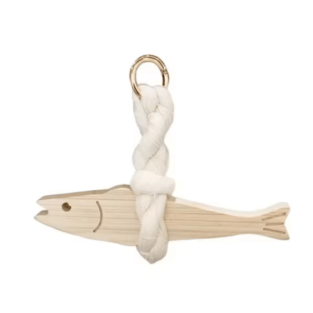 Lightweight Wooden Fish Hanging Ornament With Bell Nautical Wall Door Decor 2