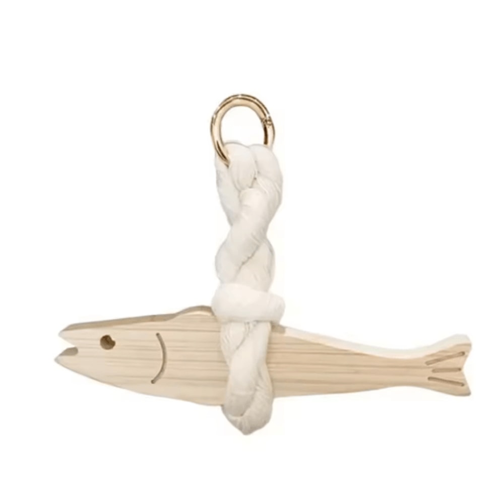 Lightweight Wooden Fish Hanging Ornament With Bell Nautical Wall Door Decor 5