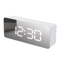 LED Mirror Digital Alarm Clock With Snooze USB Desk Clock Bedside Night Light 1