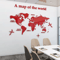 3D Acrylic World Map Wall Sticker Modern Crystal Wall Decor For Home Office 4