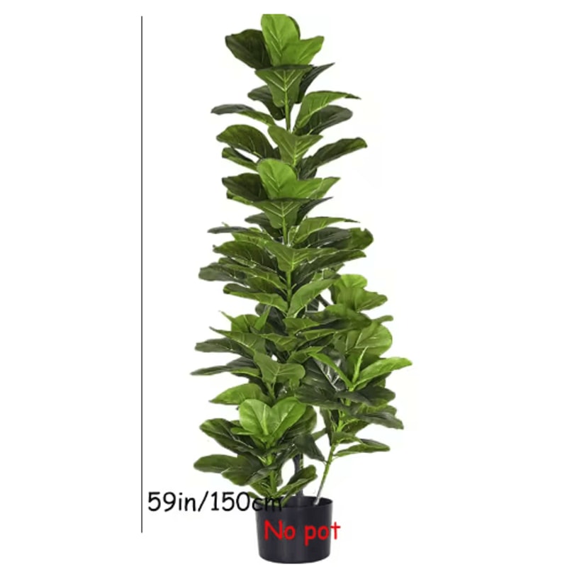 150cm Artificial Fiddle Leaf Fig Tree Large Faux Ficus Lyrata Plant For Home Office Decor 2
