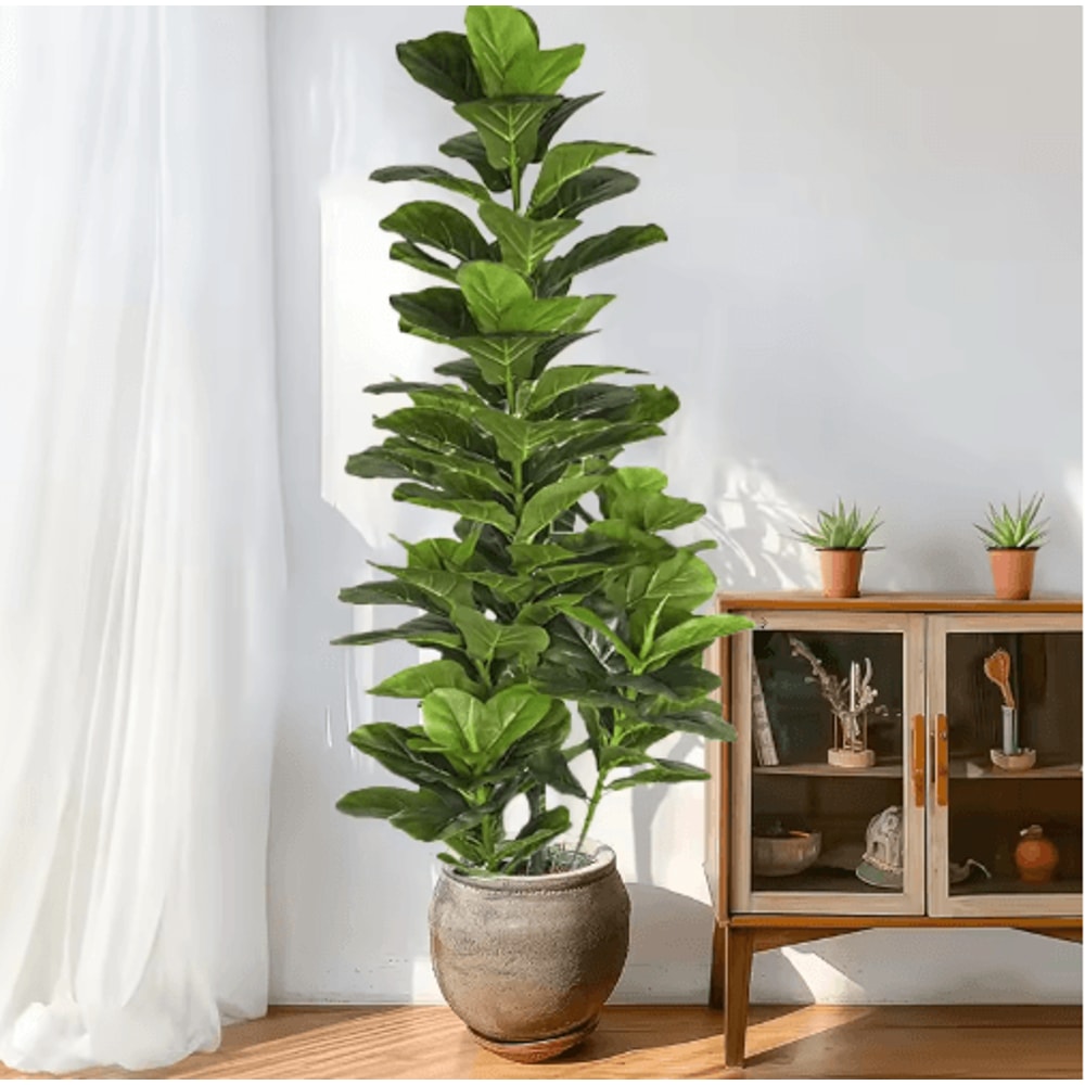 150cm Artificial Fiddle Leaf Fig Tree Large Faux Ficus Lyrata Plant For Home Office Decor 7
