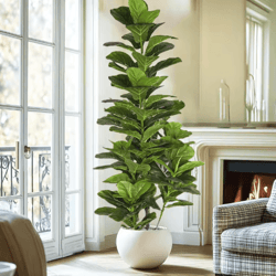 150cm artificial fiddle leaf fig tree large faux ficus lyrata plant for home & office decor