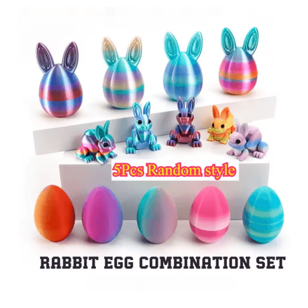 3D Printed Easter Rabbit Ornament With Egg Cute Desk Decor Kids Gift 1