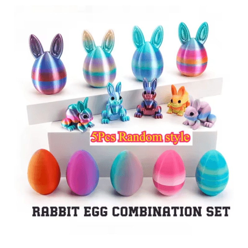 3D Printed Easter Rabbit Ornament With Egg Cute Desk Decor Kids Gift 1