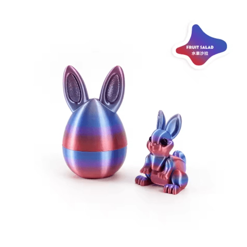 3D Printed Easter Rabbit Ornament With Egg Cute Desk Decor Kids Gift 10