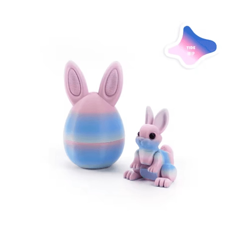 3D Printed Easter Rabbit Ornament With Egg Cute Desk Decor Kids Gift 11