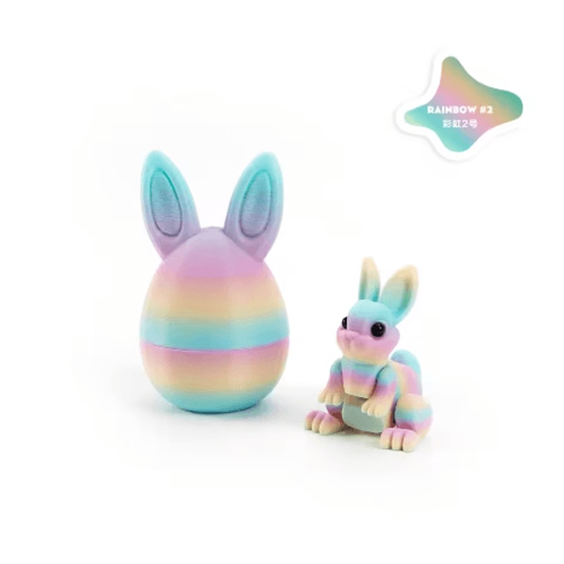 3D Printed Easter Rabbit Ornament With Egg Cute Desk Decor Kids Gift 13