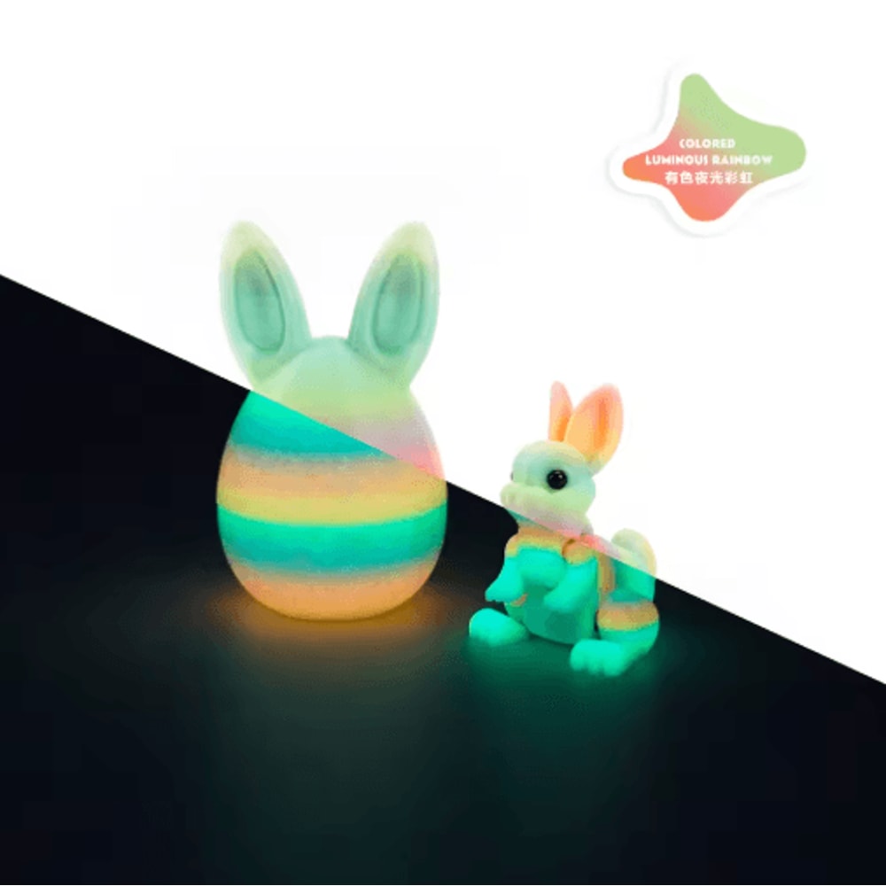 3D Printed Easter Rabbit Ornament With Egg Cute Desk Decor Kids Gift 4