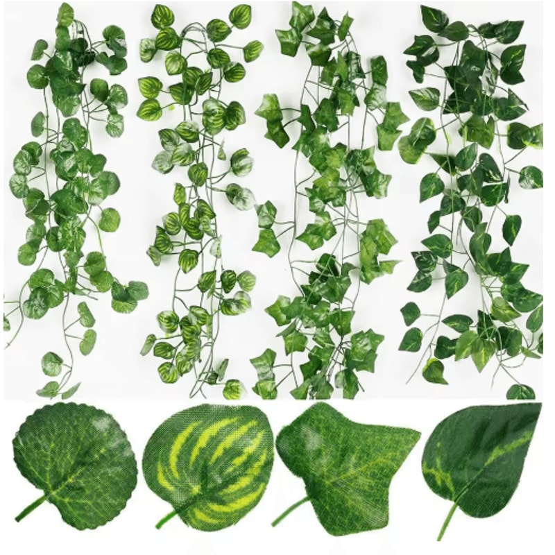 Artificial Ivy Leaves Garland Vines Fake Hanging Greenery For Wall Outdoor Decor 210M 6