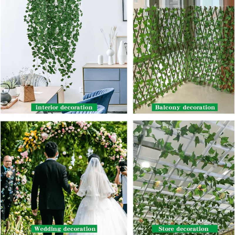 Artificial Ivy Leaves Garland Vines Fake Hanging Greenery For Wall Outdoor Decor 210M 9