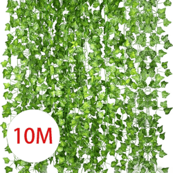 artificial ivy leaves garland vines fake hanging greenery for wall & outdoor decor (2–10m)