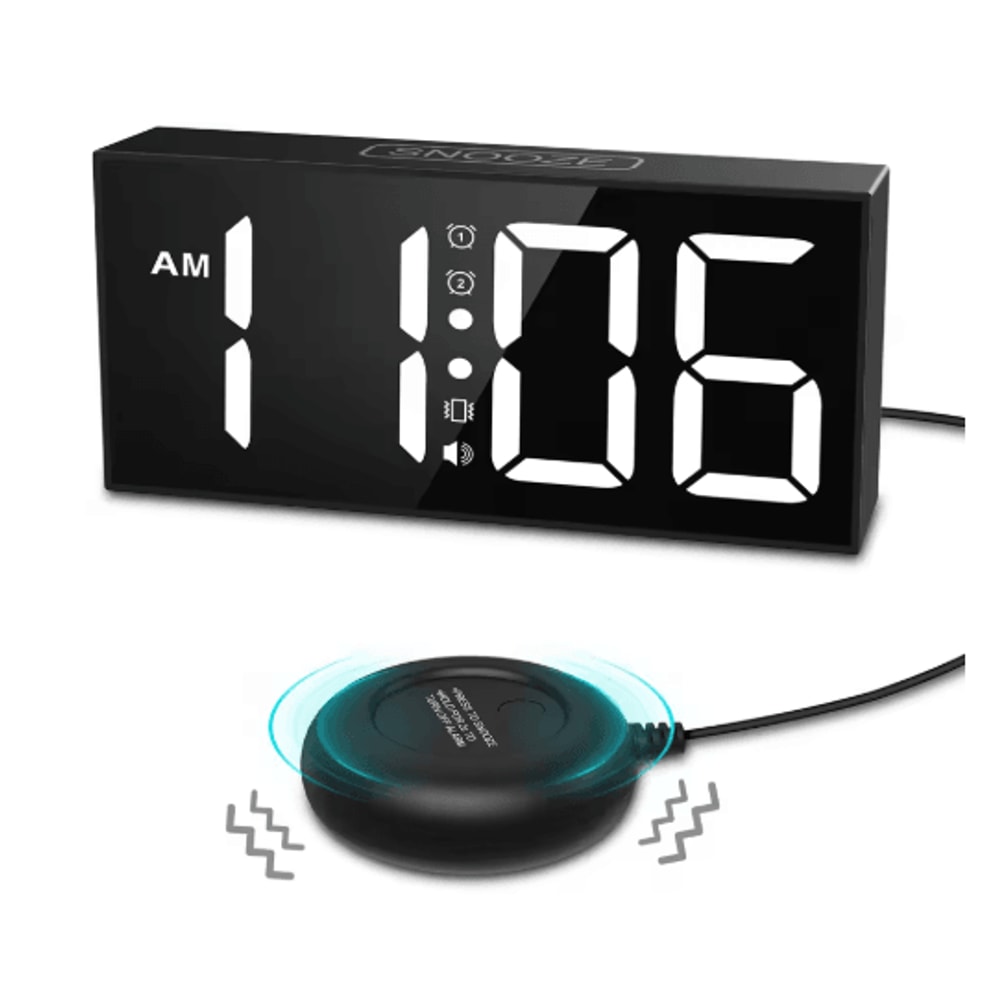 ORIA Vibrating Alarm Clock With Bed Shaker Loud LED Digital Alarm For Heavy Sleepers 1