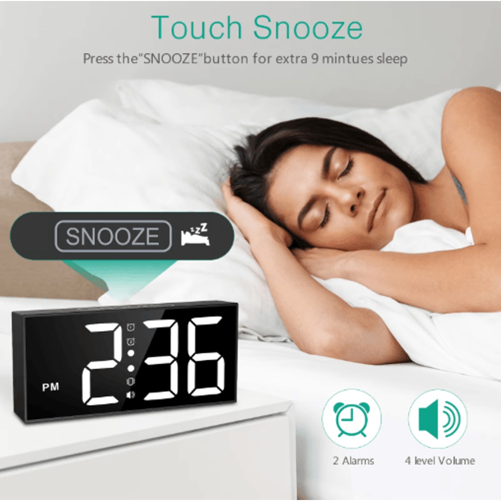 ORIA Vibrating Alarm Clock With Bed Shaker Loud LED Digital Alarm For Heavy Sleepers 2