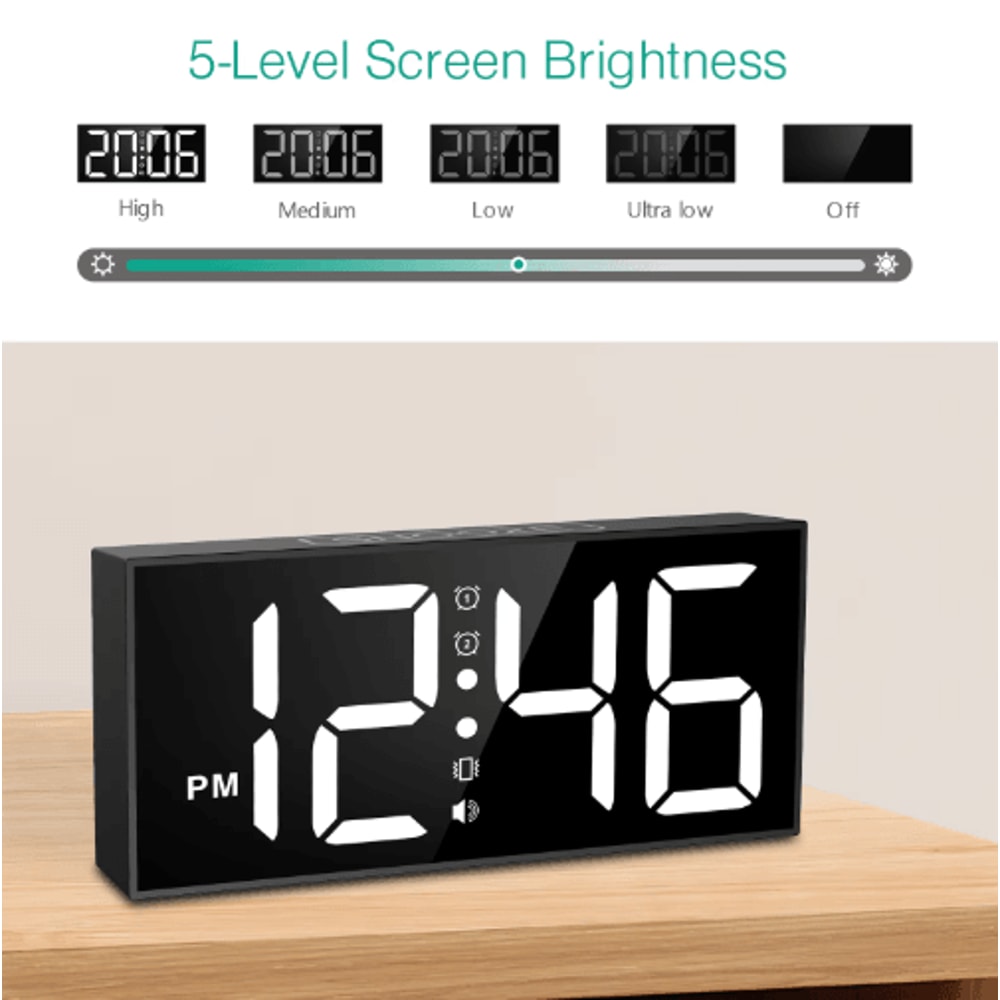 ORIA Vibrating Alarm Clock With Bed Shaker Loud LED Digital Alarm For Heavy Sleepers 6