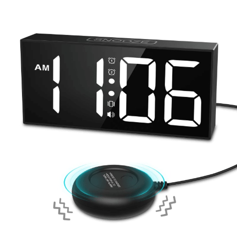 ORIA Vibrating Alarm Clock With Bed Shaker Loud LED Digital Alarm For Heavy Sleepers 0