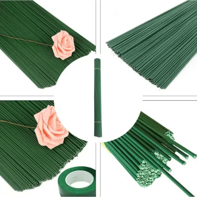 Artificial Flower Stems Bendable Wire DIY Floral Stems For Wedding Craft Decor 7