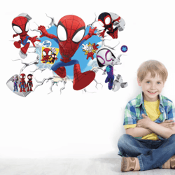 spiderman wall stickers – cute superhero pvc wall decals for kids room decor