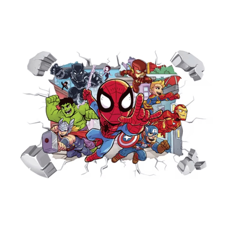 Spiderman Wall Stickers Cute Superhero PVC Wall Decals For Kids Room Decor 2