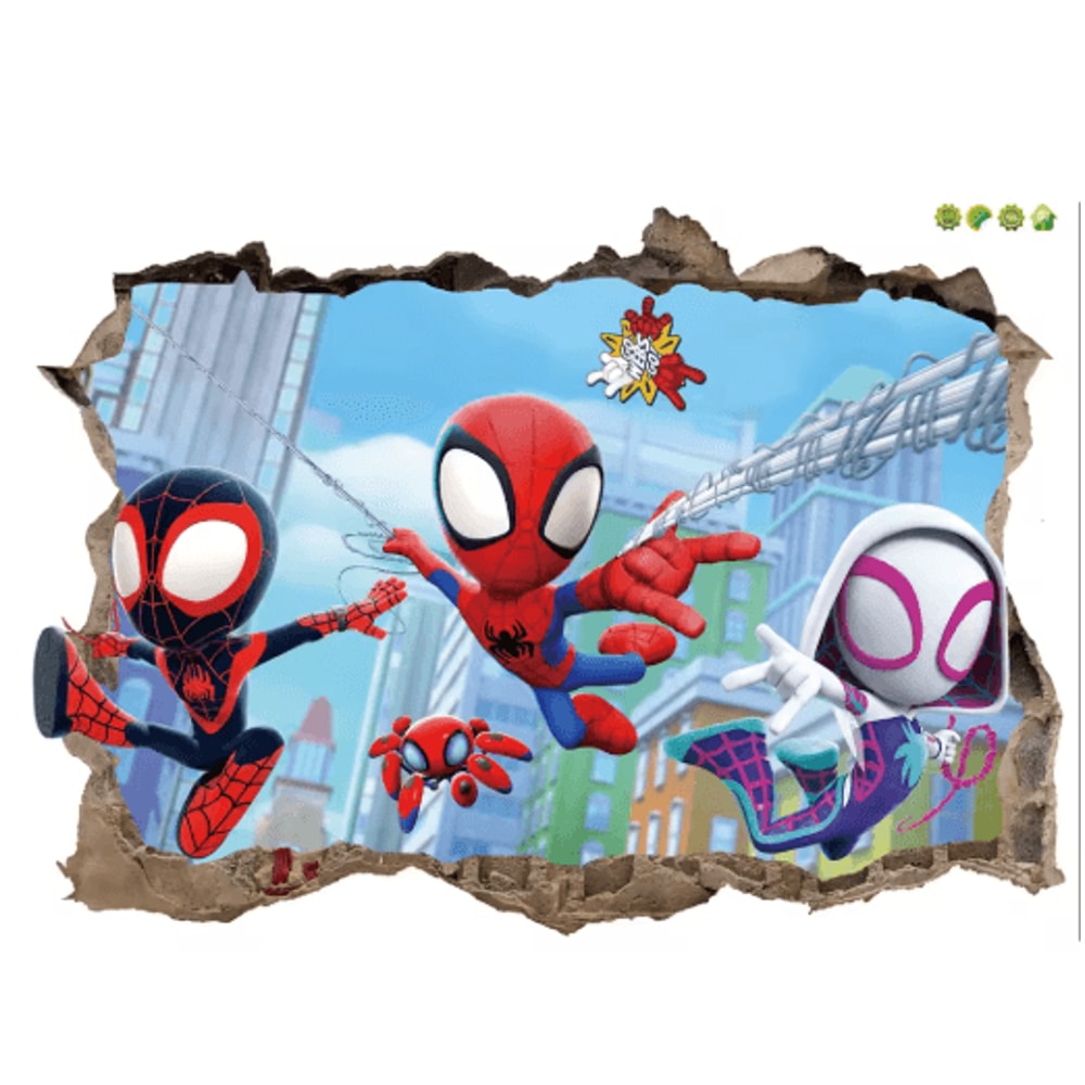 Spiderman Wall Stickers Cute Superhero PVC Wall Decals For Kids Room Decor 3