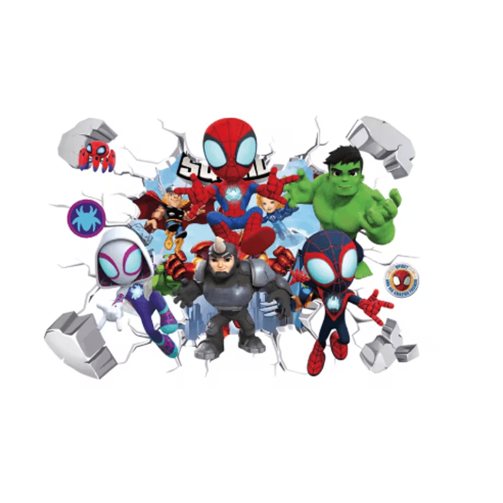 Spiderman Wall Stickers Cute Superhero PVC Wall Decals For Kids Room Decor 4
