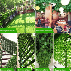 artificial ivy garland – 2.1m green leaf vine for wall decor, wedding & home styling