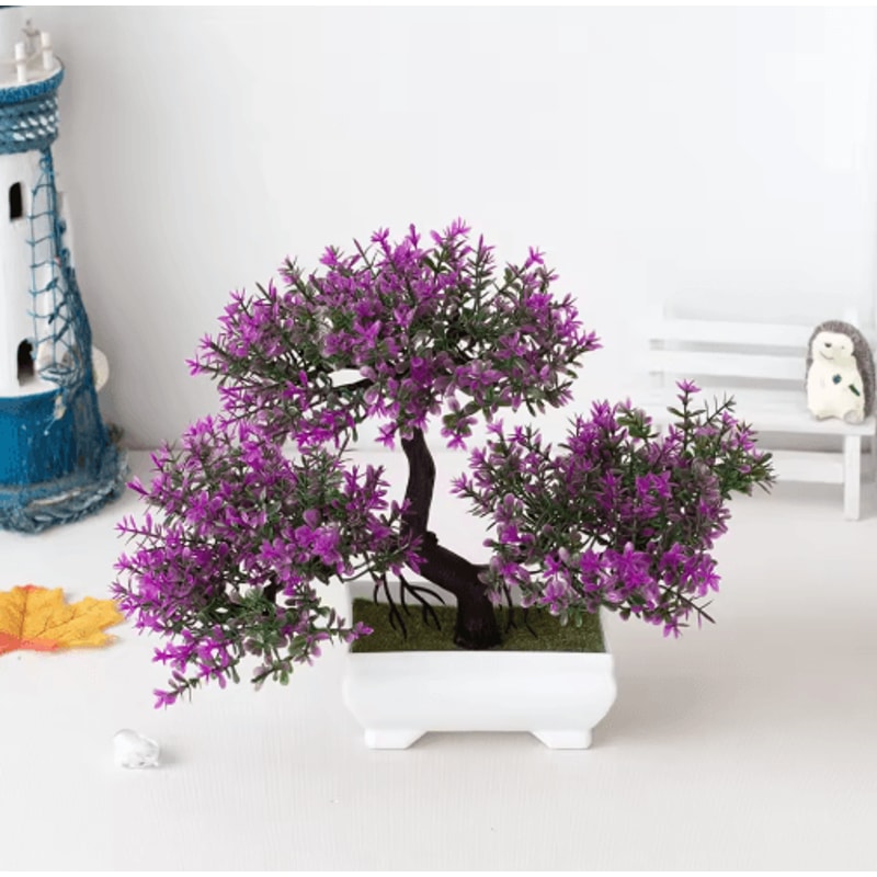 Artificial Bonsai Plant Mini Zen Garden Tabletop Tree For Home Office Decor 10