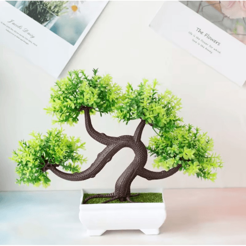 Artificial Bonsai Plant Mini Zen Garden Tabletop Tree For Home Office Decor 15