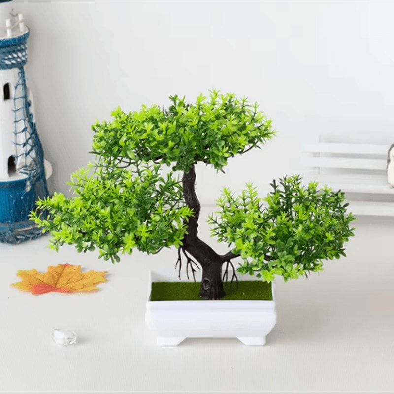 Artificial Bonsai Plant Mini Zen Garden Tabletop Tree For Home Office Decor 7
