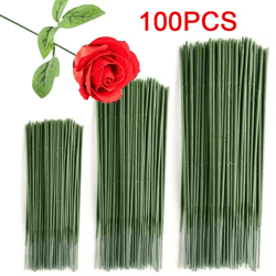 artificial flower stems – 100pcs plastic diy floral stems for wedding & craft arrangements