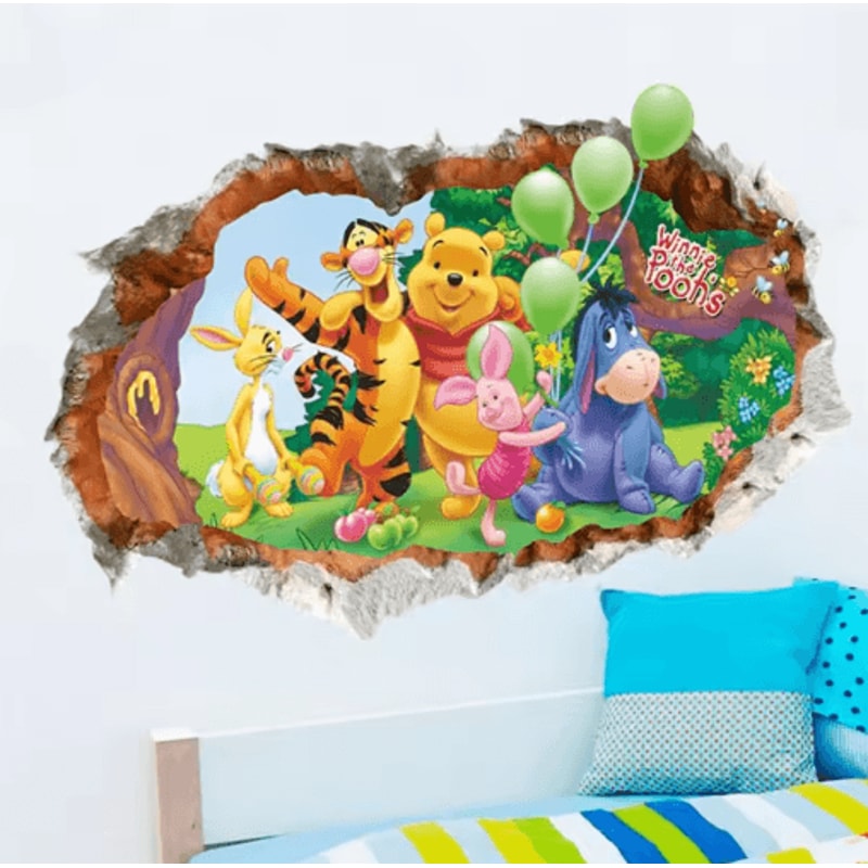 Winnie The Pooh Wall Sticker Cute Cartoon Wall Decals For Kids Room Nursery Decor 17