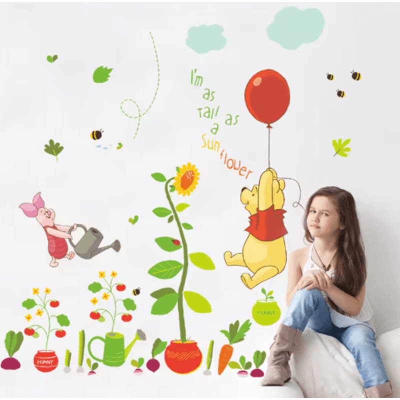 Winnie The Pooh Wall Sticker Cute Cartoon Wall Decals For Kids Room Nursery Decor 6