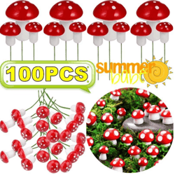 miniature mushroom decor – foam fairy garden accessories for diy bonsai & micro landscapes