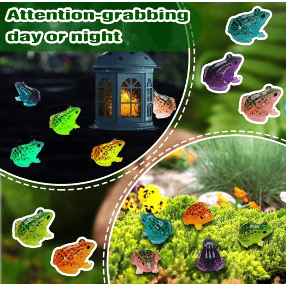 Mini Luminous Frog Figurines Resin Glow Frog Decor For Terrariums DIY Moss Landscapes 3