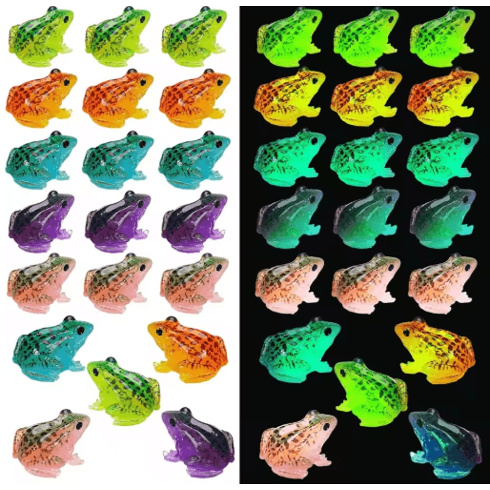 Mini Luminous Frog Figurines Resin Glow Frog Decor For Terrariums DIY Moss Landscapes 0