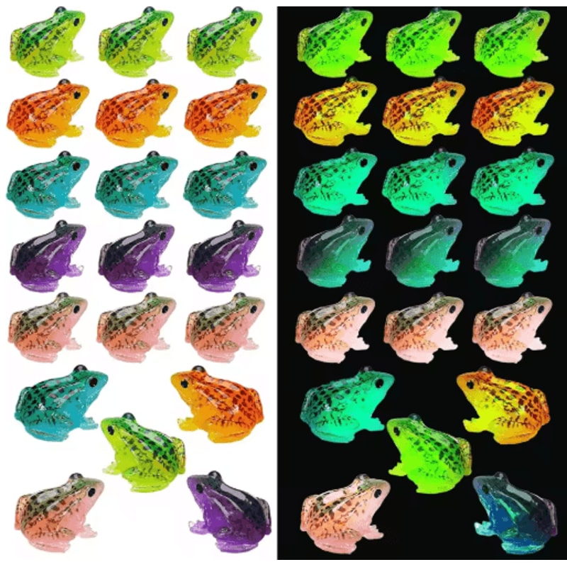 Mini Luminous Frog Figurines Resin Glow Frog Decor For Terrariums DIY Moss Landscapes 0