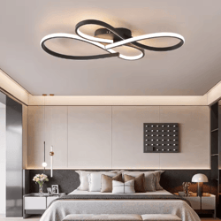 modern led ceiling light – black minimalist chandelier fixture for living room & bedroom