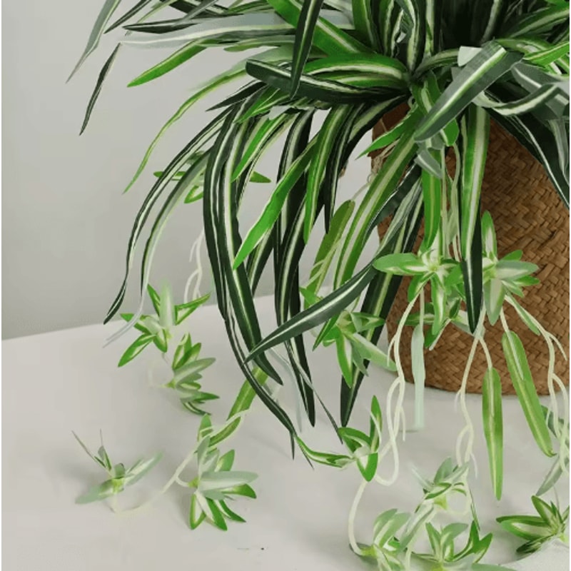 Artificial Orchid Wall Decor Hanging Green Plant For Restaurant Wedding Home Walls 3