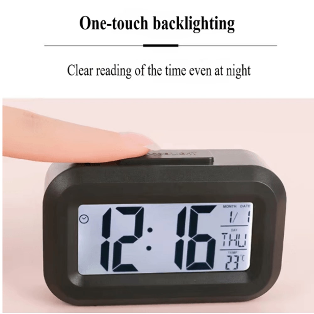 Digital Alarm Clock LED Desk Clock With Snooze Backlight Calendar Display 8