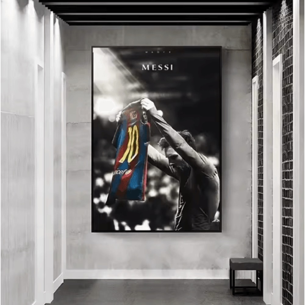 Lionel Messi Wall Art Vintage Football Canvas Print For Sports Room Decor 1