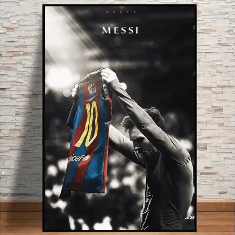 Lionel Messi Wall Art Vintage Football Canvas Print For Sports Room Decor 0