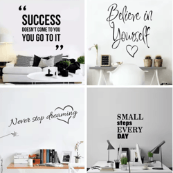 motivational wall quote stickers – waterproof removable wall decals for home decor