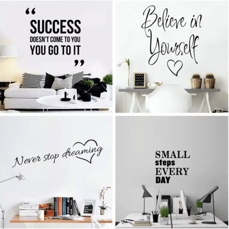 Motivational Wall Quote Stickers Waterproof Removable Wall Decals For Home Decor 0