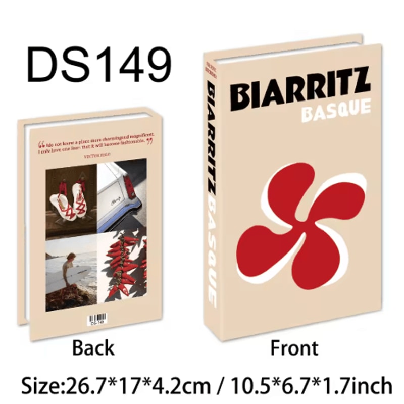 Travel Series Fake Book Decor Ibiza Capri Decorative Storage Book Box For Coffee Table 2