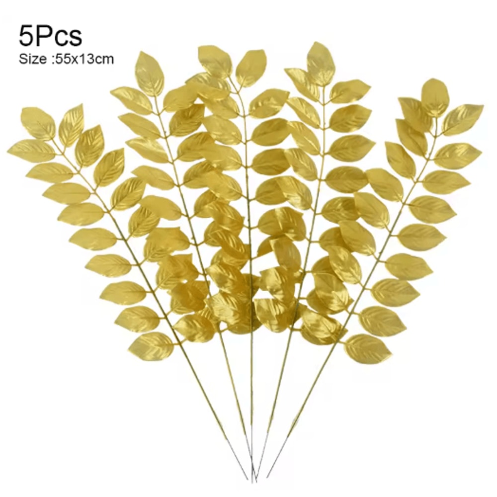 Artificial Palm Leaves Gold Green Turtle Leaf Decor For Wedding Home Styling 0