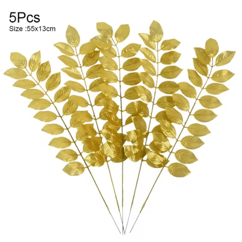 Artificial Palm Leaves Gold Green Turtle Leaf Decor For Wedding Home Styling 0