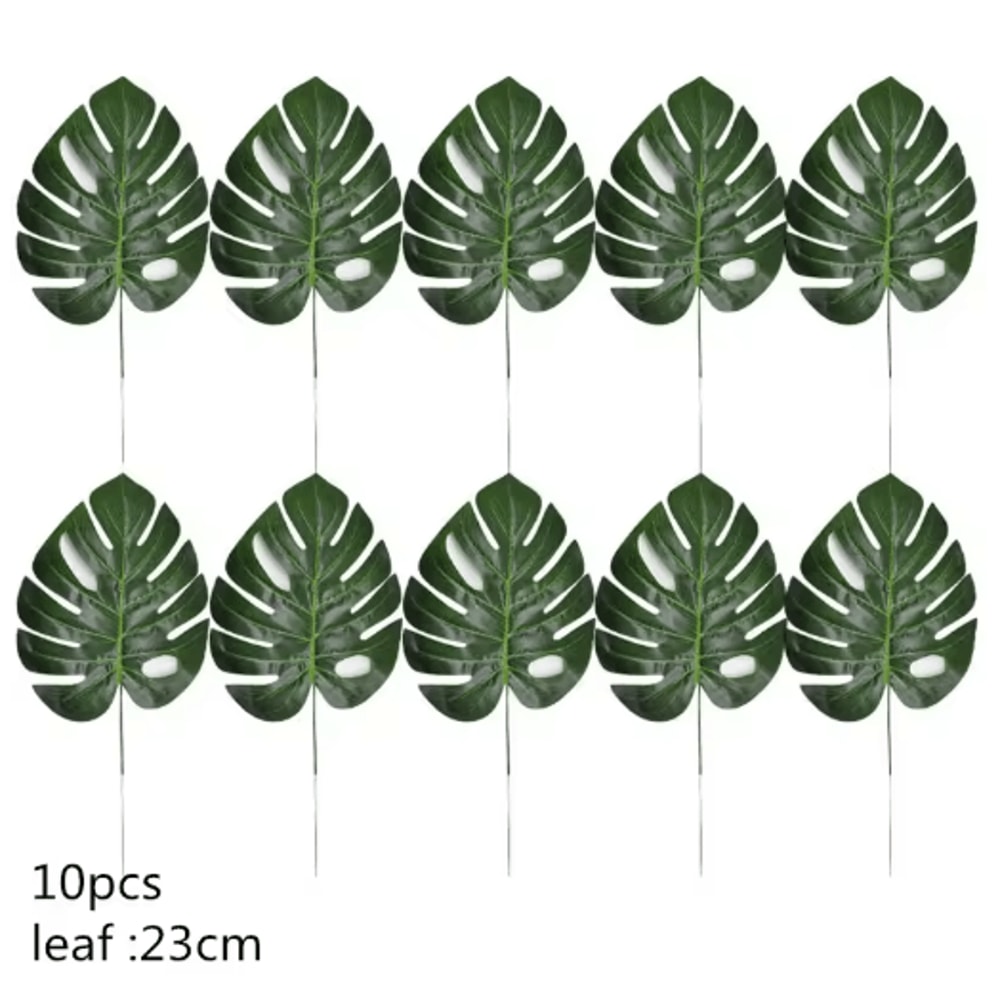 Artificial Palm Leaves Gold Green Turtle Leaf Decor For Wedding Home Styling 12