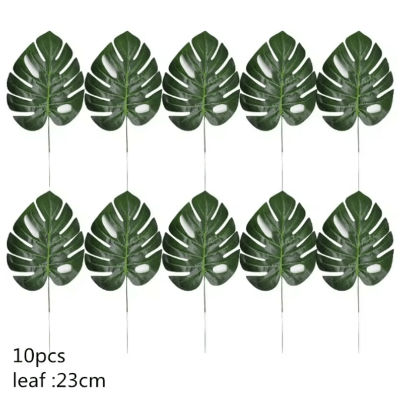 Artificial Palm Leaves Gold Green Turtle Leaf Decor For Wedding Home Styling 12
